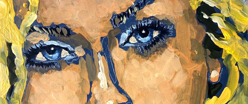 Gesicht expressiv in Acryl