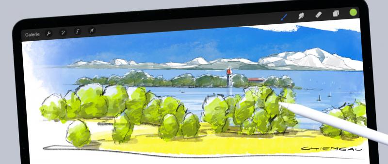 Landschaften sketchen mit dem iPad & Procreate