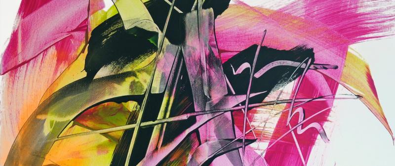 Farbspuren und Bewegung - Acryl abstrakt